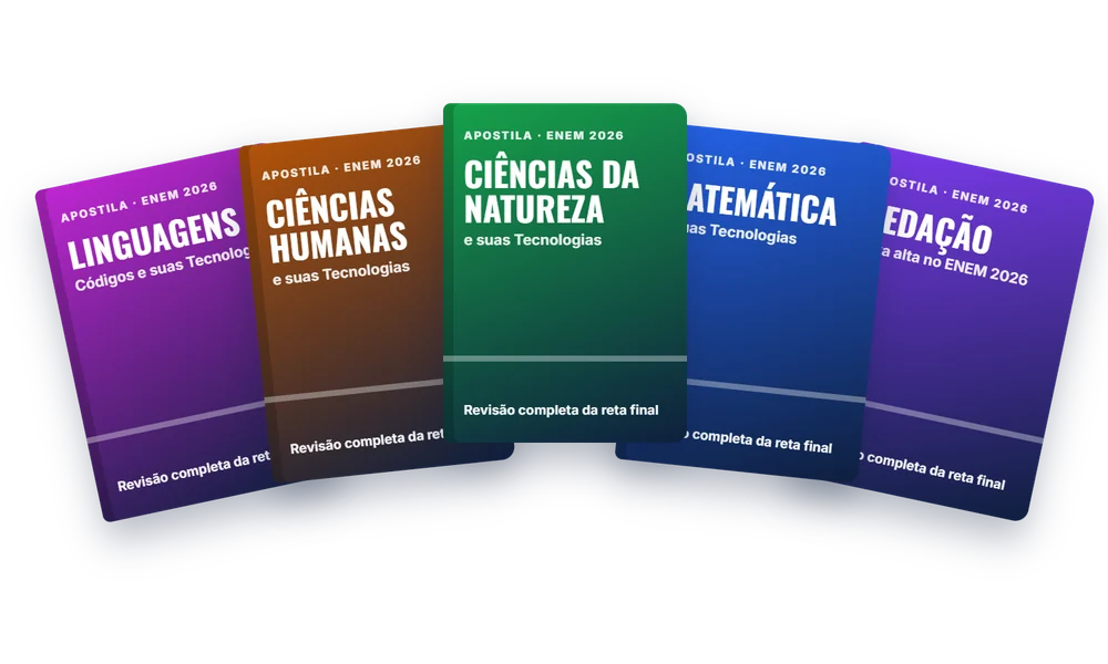 5 apostilas de revisão por área do ENEM
