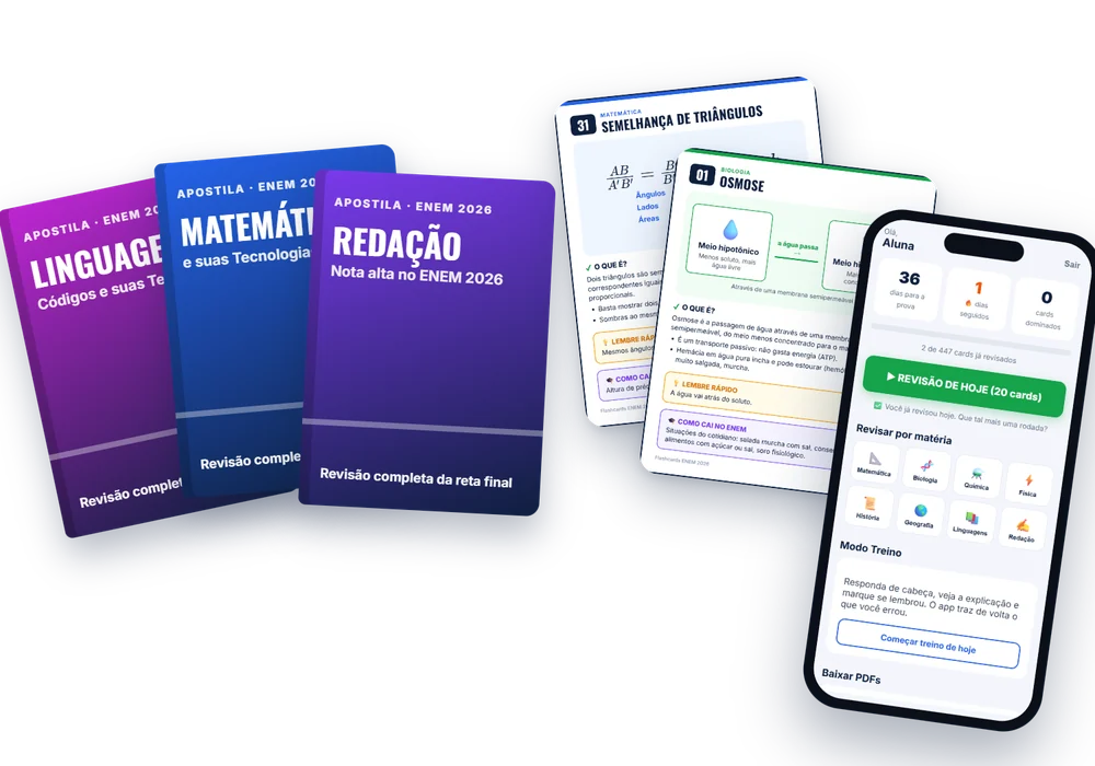 Apostilas, cards e app do Plano Completo
